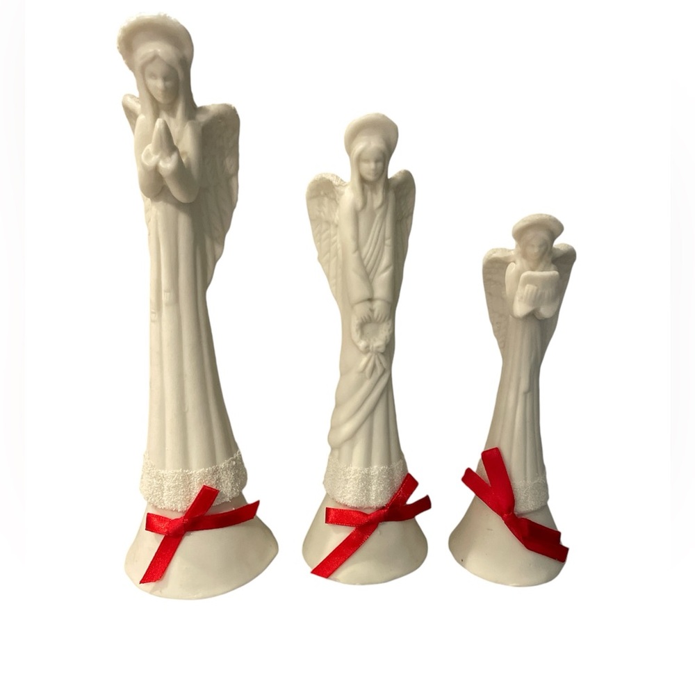 Vintage Lincolnshire Collection Set of 3 SNOWJADE Angel Bells Christmas Decor
